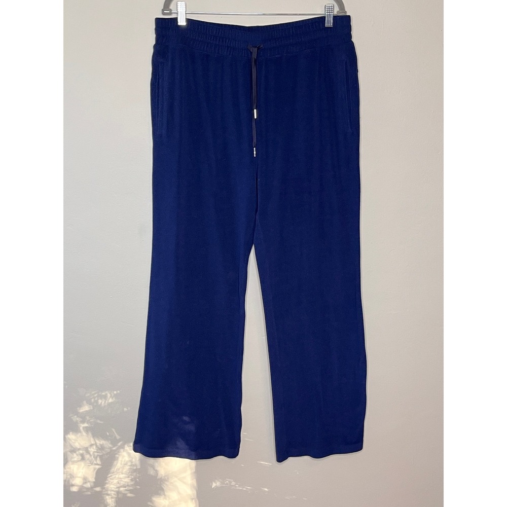 GREYSON Luxe Terry Cloth Navy Blue Straight-Leg Lounge‎ Pants XL Casual